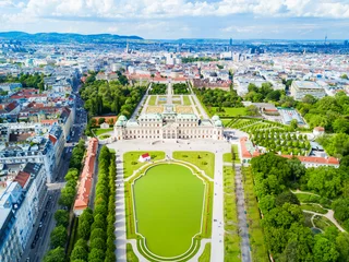 Fotobehang Paleis Belvedere in Wenen © saiko3p