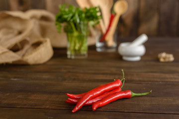 Various spices against a dark background. Food ingredients