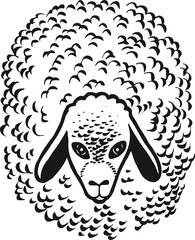 Sheep, Retro Vector Illustration