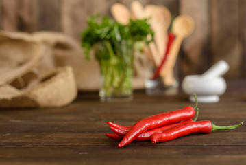 Various spices against a dark background. Food ingredients