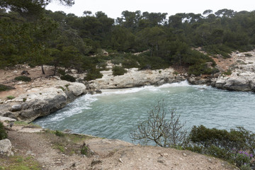 Cala Mitjana in Menorca, Balearic islands, Spain