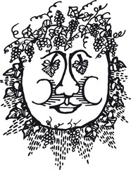 Autumn sun, Retro Vector Illustration