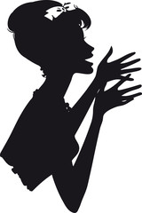 Woman's silhouette, Retro Vector Illustration
