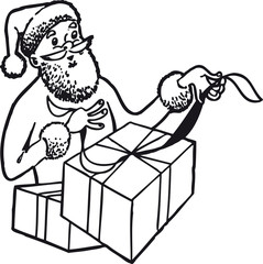 Santa Claus 3, Retro Vector Illustration