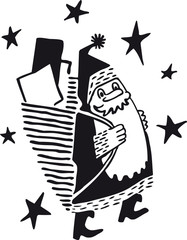 Santa Claus 2, Retro Vector Illustration