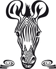 Zebra head, Retro Vector Illustration