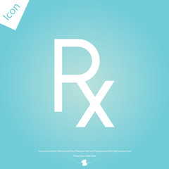 Rx medicine symbol prescription sign