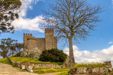 Fototapeta na wymiar View of the medieval castle of Cortegana, Huelva, Spain.