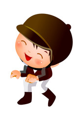 Boy in horsebacking riding costume