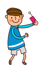 Portrait of Boy holding cell phone