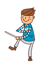 Portrait of Boy holding stick