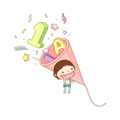 Portrait of boy holding birthday cap 