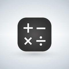 button for Calculator app, vector illustration isolated on modern background.