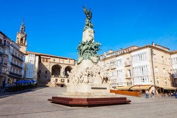 Fototapeta na wymiar Virgen Blanca Square in Vitoria-Gasteiz