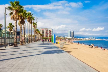 Foto op Plexiglas Stadsstrand Playa Barceloneta, Barcelona © saiko3p