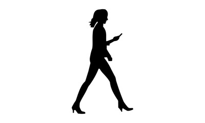 Fototapeta na wymiar silhouette image of a walking woman