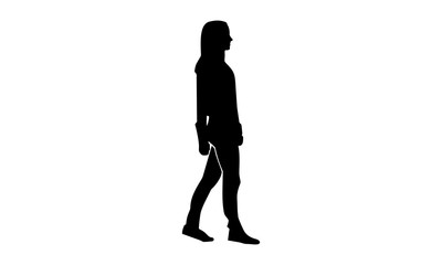 silhouette of women walking