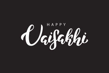 Vector realistic isolated lettering for Vaisakhi logo for decoration and covering on the dark background. Concept of Happy Vaisakhi celebration.