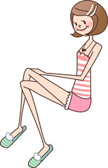 close-up of woman sitting