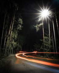 light lanterns on the road