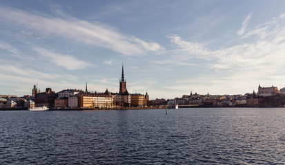 Fototapeta na wymiar Stockholm old town and the German church visible