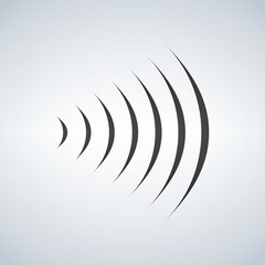 wifi sound signal connection, sound radio wave logo symbol. vector illustration isolated on modern background.