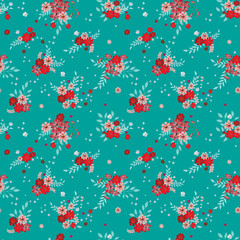 Fashionable pattern in small flowers. Floral seamless background for textiles, fabrics, covers, wallpapers, print, gift wrapping and scrapbooking. Raster copy