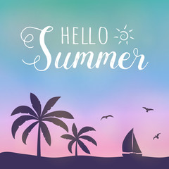Fototapeta na wymiar Summer holiday - tropical card. Vector.