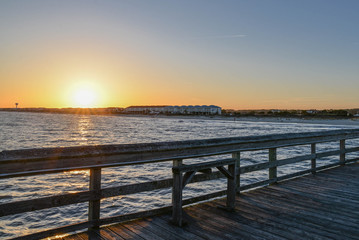 Fototapeta na wymiar Sunrise Sunset Ocean Pier
