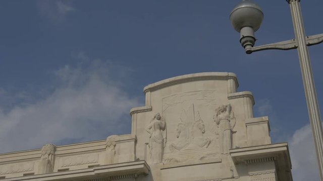 A bas relief on a building top