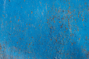 Blue rusty metal texture. Grunge abstract background
