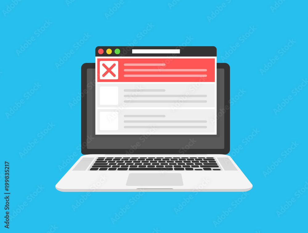 Poster checklist browser window. check mark. white tick on laptop screen. choice, survey concepts. elements