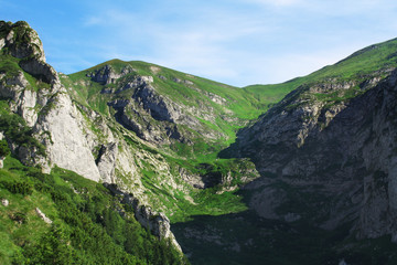 Fototapeta na wymiar Tatra national park Sun on the mountain. Hills of dreams
