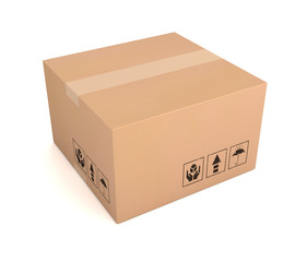 blank cardboard box concept  3d illustration