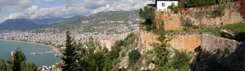 Panorama sea and house, Alanya Turkey