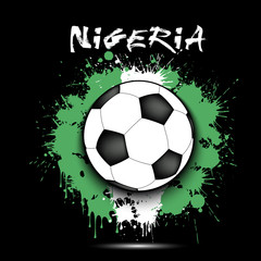 Soccer ball and Nigeria flag
