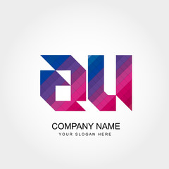 Fototapeta premium AU Letter Logo