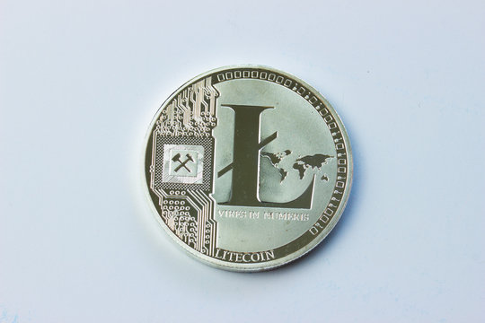 cryptocurrency litcoin, white background
