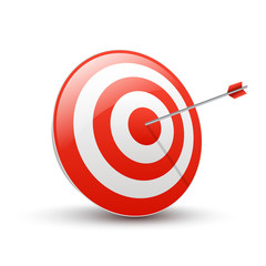 Target with arrow. Business success concept. Vector flat target isolated icon