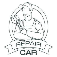 Auto service logo. Сar repair shop. Auto workshop. Car mechanic. Auto master.