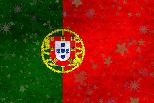 Portuguese flag with stars scattered around
