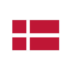 Flag of Denmark on a white background. Vector illustration.