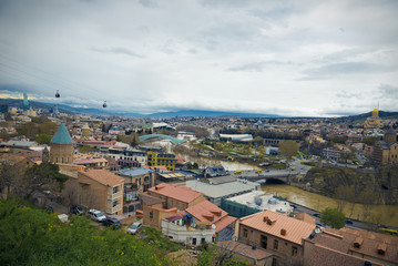 Fototapeta na wymiar Panoramic view of Tbilisi town, Georgia