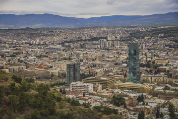 Fototapeta na wymiar Panoramic view of Tbilisi town, Georgia