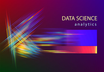Big data vector illustration. Machine learning algorithm for information filter and anaytic