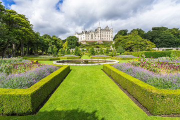 Obraz premium Dunrobin Castle and gardens, Sutherland, Scotland, Britain