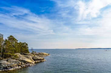 Fototapeta na wymiar Stockholm archipelago in the Baltic Sea in springtime