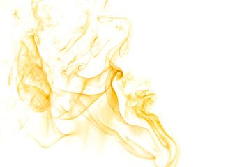 Yellow smoke on white background
