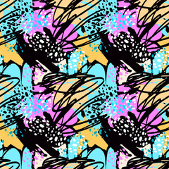 Paint strokes seamless textile pattern