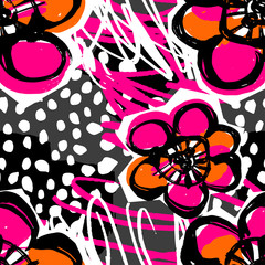 Paint strokes seamless textile pattern